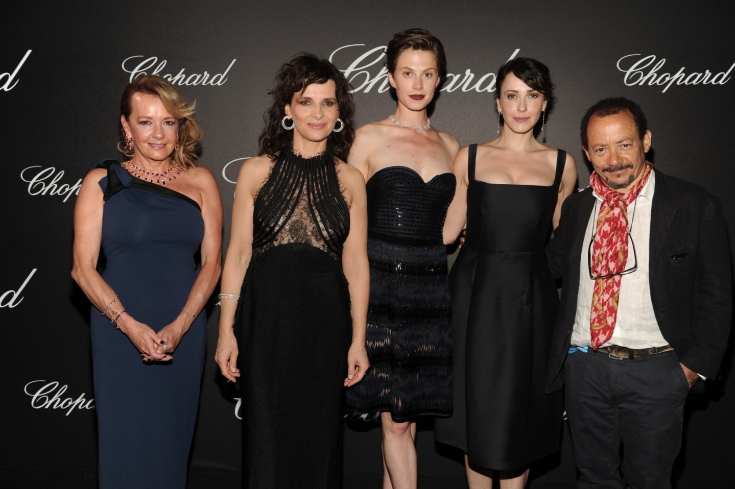 Caroline Scheufele;Juliette Binoche wearing Chopard;Elettra Wiedemann wearing Chopard;Anita Caprioli wearing Chopard;Alessandro Rossellini