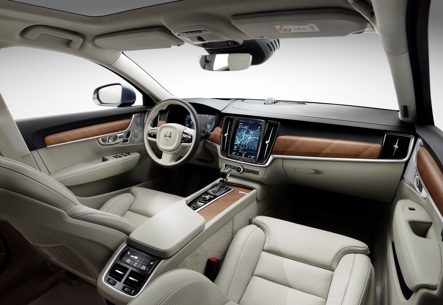 Interior cockpit Volvo S90 blond