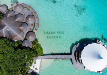 Курорт Baros Maldives сказал «Спасибо», которое можно увидеть даже с самолета